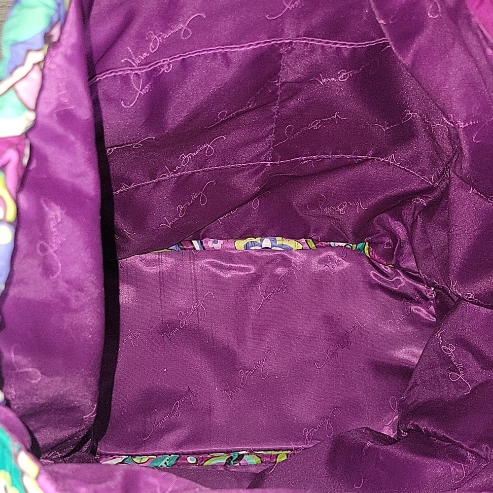 Vera Bradley Heather Purple Paisley Floral Quilted Nylon Backpack - Picture 9 of 12